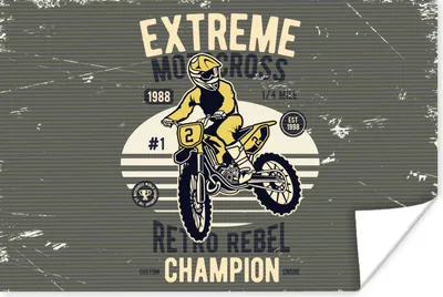 Produktbild von MuchoWow® Poster Motorrad - Gelb - Retro 90x60 cm - Schlafzimmer