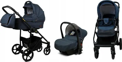 Obrázek produktu pro BabyLux® AIR | Kocárek 3v1 Set | Antracyt | Kombinovaný kocárek | Sada kocárku | Kocárek + Korbicka + Autosedacka / Kolébka do auta