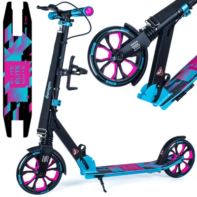 Produktbild von City Scooter, Tretroller Bergen ELITE – klappbar, Aluminium, 200 mm Räder, Stoßdämpfer, Doppelbremse, höhenverstellbar