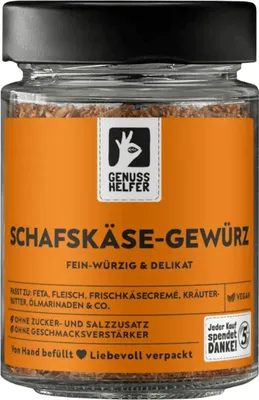 Produktbild von Schafskäse Gewürz, gerebelt, perfekt zum Kochen für Käse- und Tomatenspeisen, leckere Aromen für Fetakäse, 70g im Glas