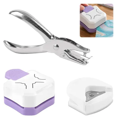 Eckstanzer-Set 3-in-1, 4 mm, für Papier, Basteln, Scrapbooking