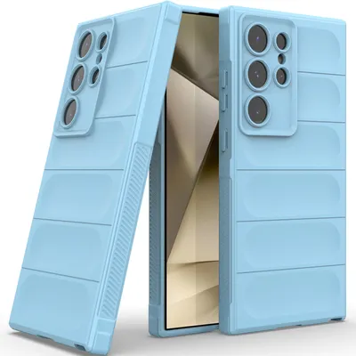 Produktbild von Handyhülle für Samsung Galaxy S24 Ultra Weich TPU Silikon Stossfest Anti-rutsch Hülle Blau