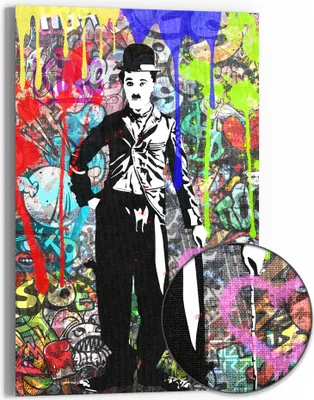 Produktbild von DEQOART Hybrid Leinwand Bild 60x90 cm 'Ikonischer Kontrast' Wandbild Glas flach modern