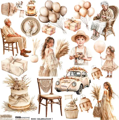 Produktbild von AUFKLEBER ScrapLove Dekor Stickers - Boho Celebration 1