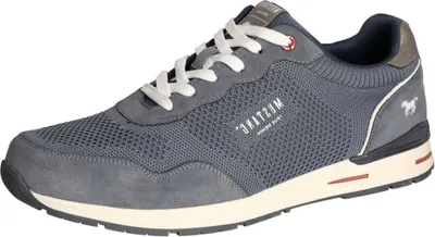 Produktbild von Mustang Herren Sneaker luftig sportlich und pflegeleichter Schnürschuh 4154-317, Größe:41 EU, Farbe:Blau