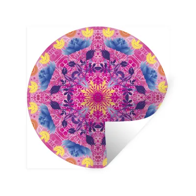 Obrázok produktu pre MuchoWow® Nálepka na stenu - Mandala farebná - 120x120cm - Samolepiaca a polohovateľná
