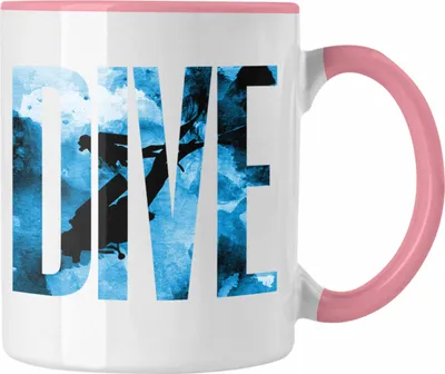 Produktbild von Trendation - Tauchen Tasse Geschenk DIVE Taucher Geschenkidee Tauchlehrer (Rosa)