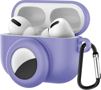 Produktbild von Silikon-Schutzhülle – passend für Airpods Pro und Airtag – 2 in 1 – Lila