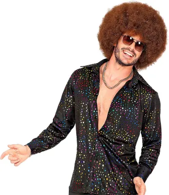 Produktbild von 70er Jahre Style Hemd mit bunten Punkten XXL für Fasching, Karneval & Mottopartys