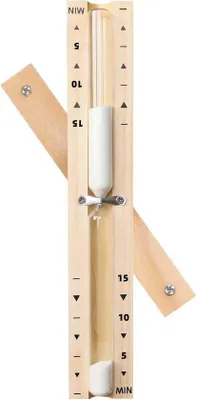 Immagine prodotto di Clessidra in legno da 30 minuti per sauna, con sabbia bianca, resistente al calore, ideale per sauna e bagno