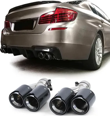 Produktbild von Carbon Doppel Endrohre 4 Rohr Duplex passend für BMW 5er F10 F11 535i 535d