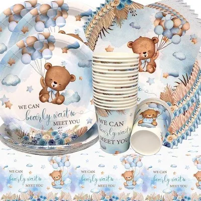 Productafbeelding van Feestartikelen voor een verjaardag | Feestset voor kinderfeestjes en babyfeestjes (voor 20 personen)