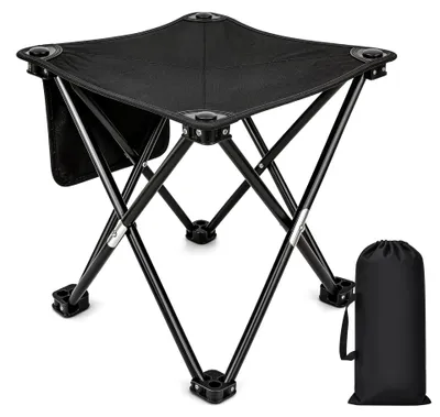 Imagen del producto de Taburete plegable para camping, portátil, compacto, ideal para actividades al aire libre y camping