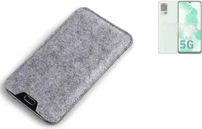 Produktbild von K-S-Trade Filz Handyhülle kompatibel mit Lava Blaze 5G Schutzhülle Filztasche Filz Tasche Case Sleeve Handy Hülle Filzhülle grau