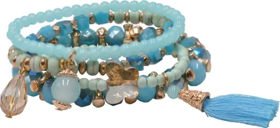 Produktbild von Steuer Modeschmuck Armband Set Metall 19cm türkis Glasstein 445060032
