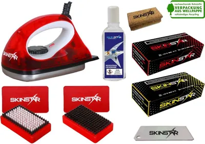 Image de Kit de fartage pour débutants SKINSTAR, fer à farter, brosse, fart hydrocarboné – kit 8 pièces