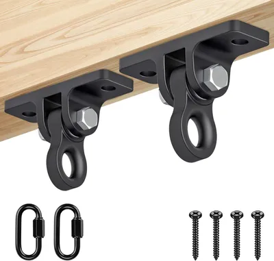 Produktbild von Deckenhaken 2 Stück, 408 kg, 180 Grad drehbar, Karabinerhaken, für Hängesessel