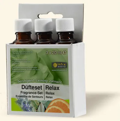 Produktbild von Infraworld Sauna Düfteset Relax 3 x 20 ml Saunaaufguss Saunaduft W4430