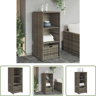 Immagine prodotto di The Living Store Mobile da giardino grigio 50x55x115 cm Poly Rattan