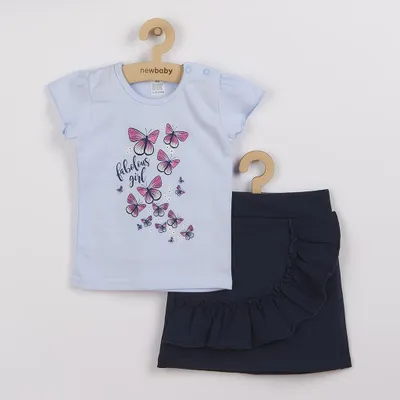 Produktbild von Baby T-shirt mit Rock New Baby Schmetterlinge blau, Gr. 68 (4-6m)