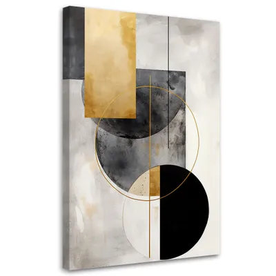 Produktbild von Leinwandbild Geometrischer Minimalismus 60x90 Feeby Gold bild für die wand bereit zum aufhängen