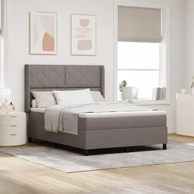 Produktbild von Boxspringbett mit Matratze Taupe 140 x 200 cm Stoff