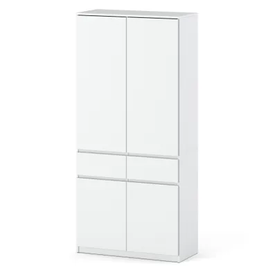 Zdjęcie produktu dla Szafa AGA 100 cm Biała Matowa Garderoba Modułowa 4 Drzwi 2 Szuflady Nowoczesna Sypialnia AZTeam