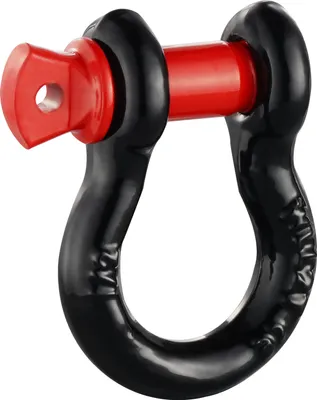 Produktbild von SucceBuy 1/2" D-Ring-Schäkel, 4er-Pack, 17637 lbs (8 Tonnen) Bruchfestigkeit, 5/8" Schraubstift, Schwerlast für Fahrzeugbergung, Schwarz