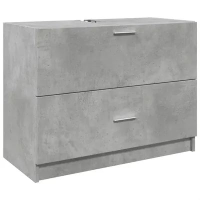Image de vidaXL Armoire sous lavabo gris béton 78x37x59 cm Bois composite