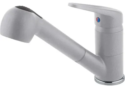 Produktbild von Franke Messing Hochdruck Armatur, Wasserhahn Novara Plus Auszugsbrause Steingrau Obenbedienung 115.0692.885 Neu 115.0470.670 - inkl.