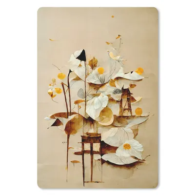 Produktbild von MuchoWow® Mauspad Mousepad Blumen - Weiß - Pflanzen - Vintage 18x27 cm - Mousepads - Maus Mat - Pad - Mausunterlage