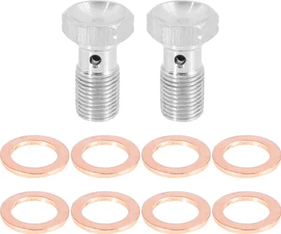 Image de 2 Ensemble M10x1.0 Métrique Filetage Unique Banjo Boulon Frein Raccord Adaptateur