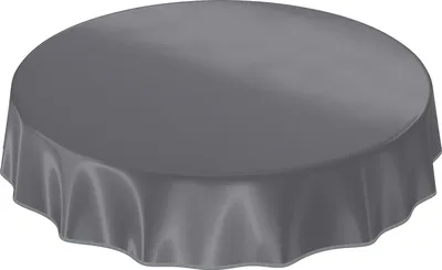 Produktbild von Tischdecke Wachstuch PVC abwaschbar Einfarbig Anthrazit Rund 140cm Band
