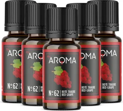 Produktbild von myAROMA flavour drops – Rote Traube 5x10ml, zuckerfrei, kalorienfrei & vegan, ohne künstliche Farbstoffe, ideal zum Backen und mehr, Nr. 62