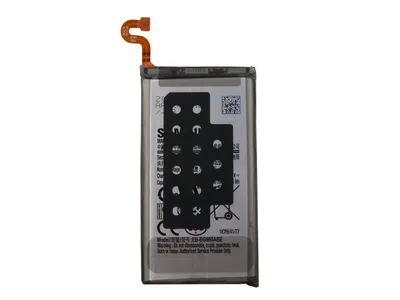 A Samsung Galaxy S9 battery is shown against a white background.
