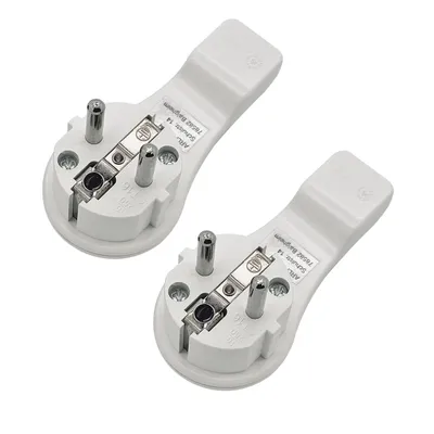 Produktbild von 2x ARLI Schutzkontakt Winkelstecker weiß – extra flach mit Bügel