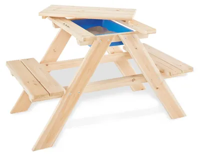 Produktbild von Pinolino Kindersitzgarnitur 'Matsch-Nicki für 2', natur Vollmassiv: Nadelholz, unbehandelt