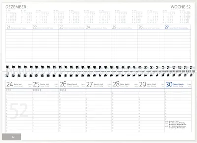 Produktbild von 2027 GÜSS Schreibtisch-Querkalender 1W. = 2S.