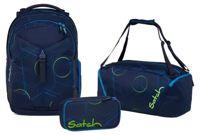 Produktbild von Satch, Schulrucksack-Set MATCH Blue Tech 3-teilig, ab 5. Klasse