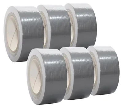 Produktbild von 6 Rollen selmundo 6446, Gewebeband, silber, 50mm x 50m silber