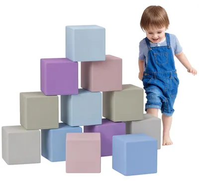 Image de Lot de 12 blocs de construction en mousse HOMCOM pour les enfants de 1 à 3 ans