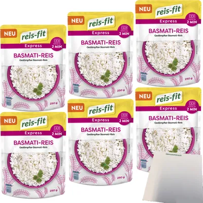 Produktbild von Reis-Fit Express Basmati Reis 6er Pack (6x250g Packung) + usy Block