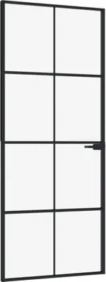 Produktbild von Innentür Schwarz 83x201,5 cm Hartglas & Aluminium Schlank