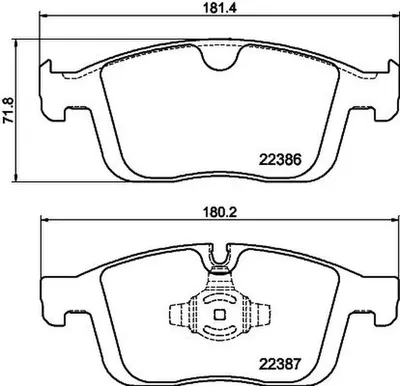 Produktbild von HELLA Bremsbeläge Satz Vorne Bremsklötze für VOLVO XC60 (156) 8DB 355 025-261