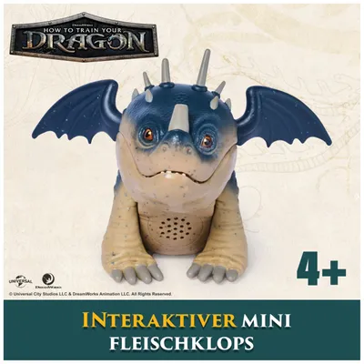 Produktbild von DreamWorks Dragons Drachenzähmen leicht gemacht - Interaktiver Mini-Drache Fleischklops, Figur mit Soundeffekten, 4 Jahr(e), Blau, Grau
