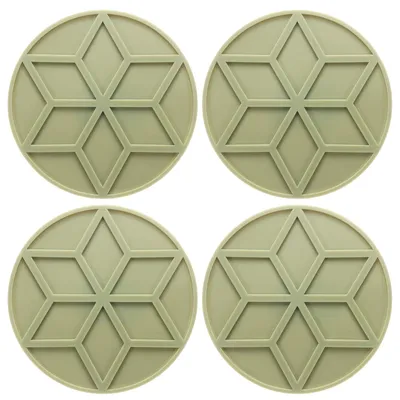 Silikonuntersetzer 4er-Set, 11 cm, hitzebeständig, rutschfest