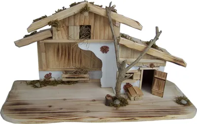Produktbild von Krippenstall, Krippe für 10-12 cm Krippenfiguren. Weihnachtskrippe.