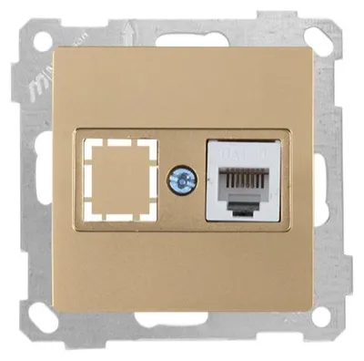 Produktbild von 1-fach Telefondose Gold Optik – Unterputz IP20 für Innen – CANDELA