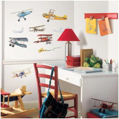 Produktbild von ROOM MATES Wandsticker Vintage Flugzeuge