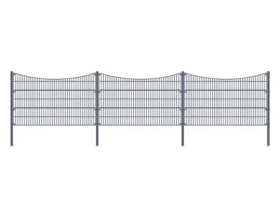 Produktbild von Doppelstabmattenzaun MORATA Tal Höhe: 240 cm / Länge: 20 m 2x Eckpfosten I Gartenzaun, Mattenzaun